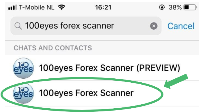 Search for 100eyes forex scanner on Telegram